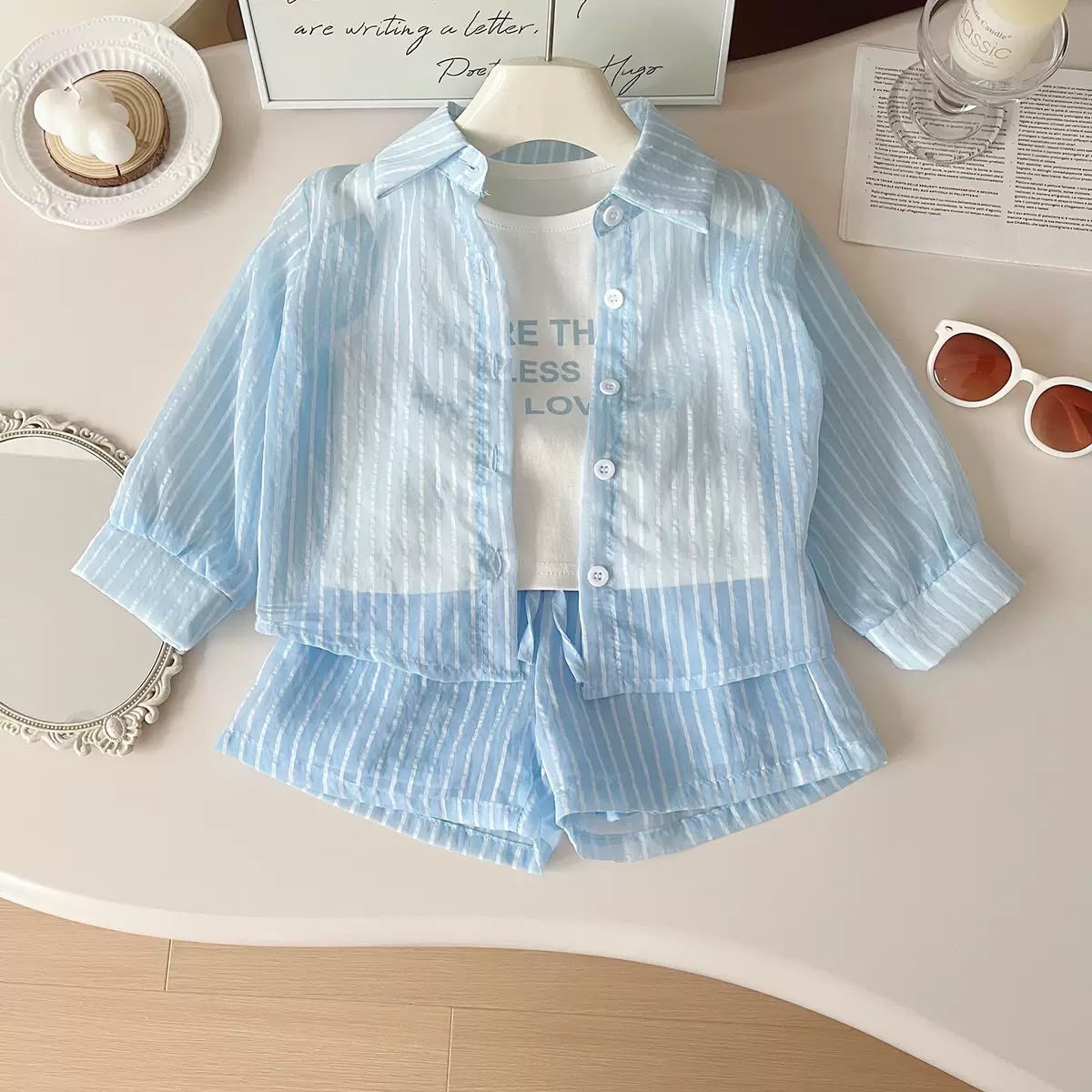 Imported Kids Stylish Top And Pant Set- Blue