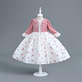 Imported Girls Korean Style Party Dress - Pink X White