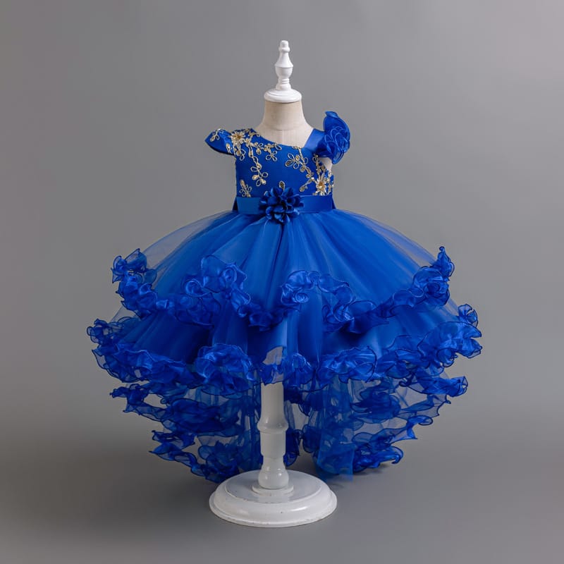 Imported Girls Korean Style Party Dress - Royal Azure