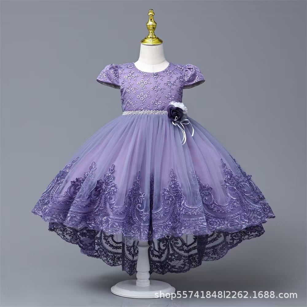 Imported Girls Korean Style Party Dress - Wisteria Purple