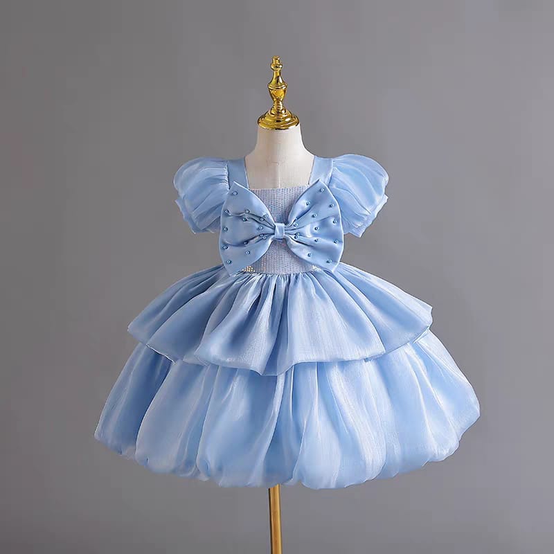Imported Girls Korean Style Party Dress - Cloudy Blue