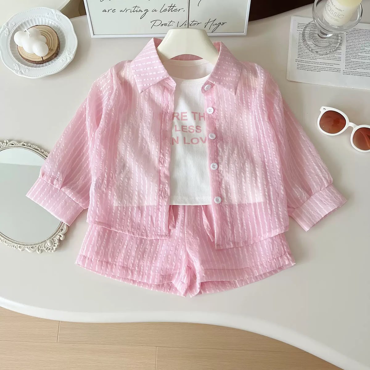 Imported Kids Stylish Top And Pant Set- Pink