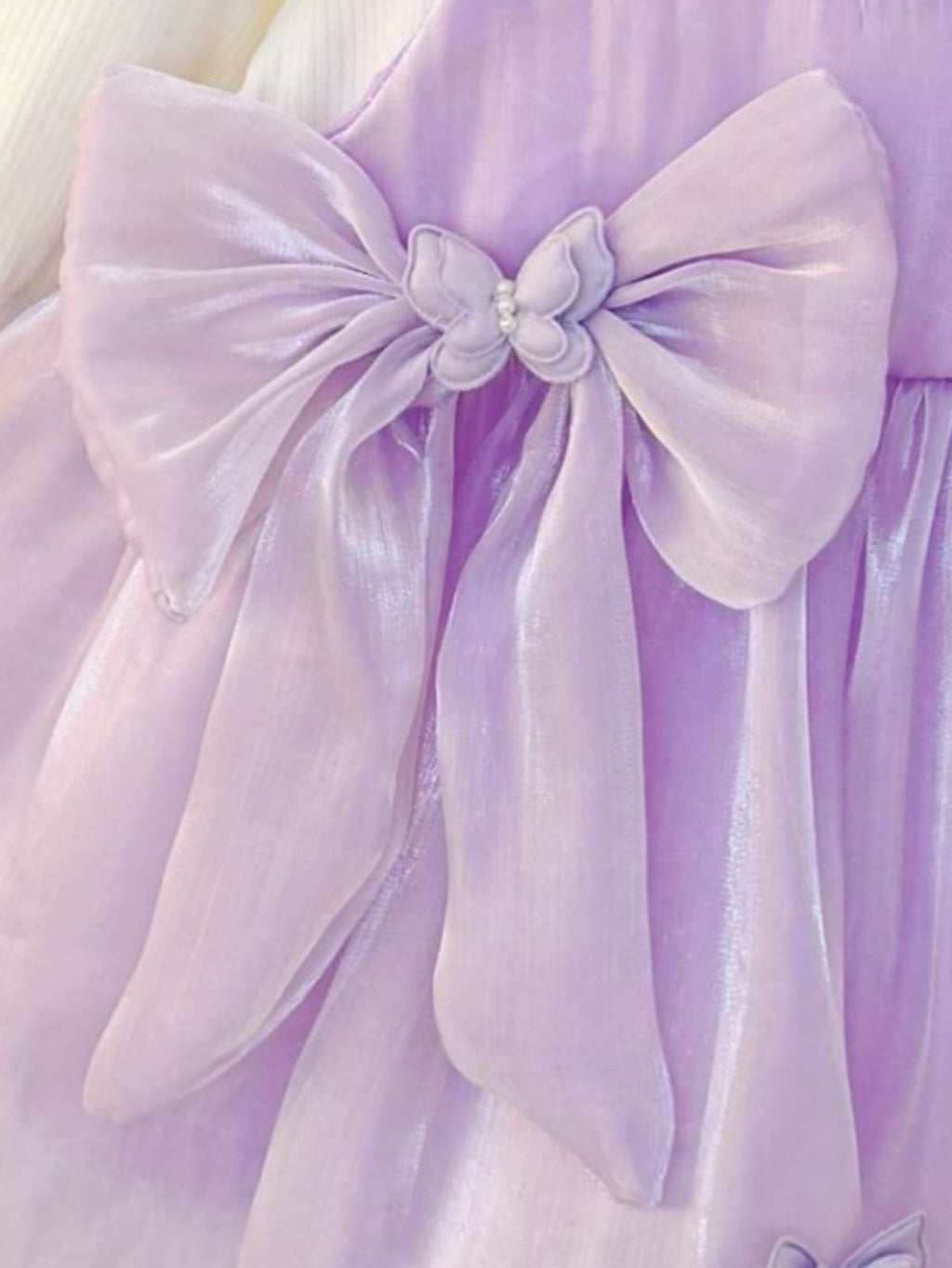 Imported Girls Korean Style Frock - Purple X White