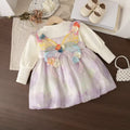 Imported Girls Korean Style Frock - Bone
