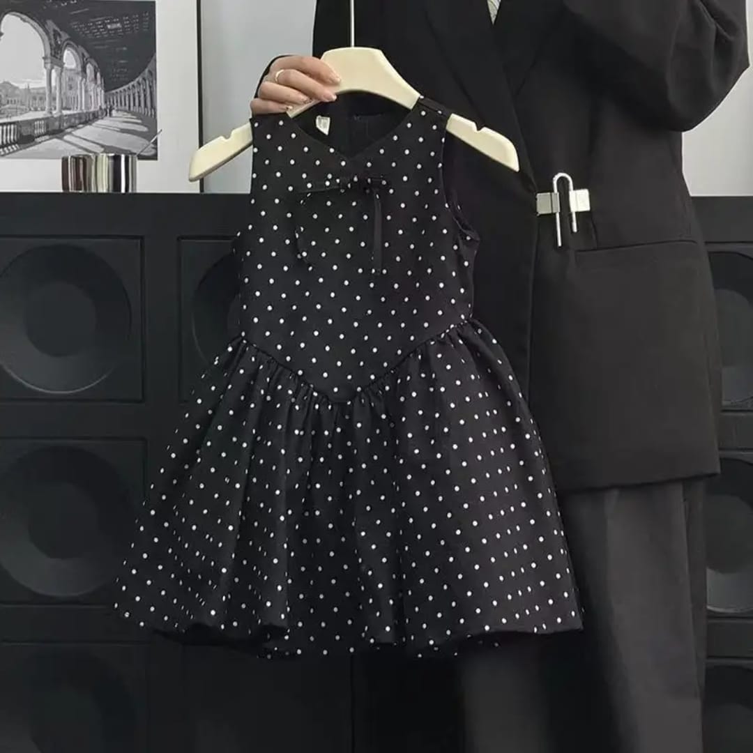 Imported Girls Korean Style Frock - Black