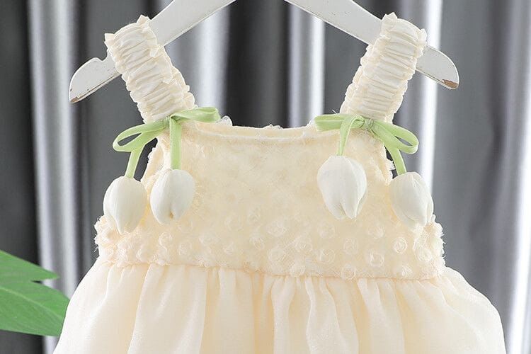 Imported Girls Korean Style Frock - White
