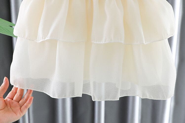 Imported Girls Korean Style Frock - White