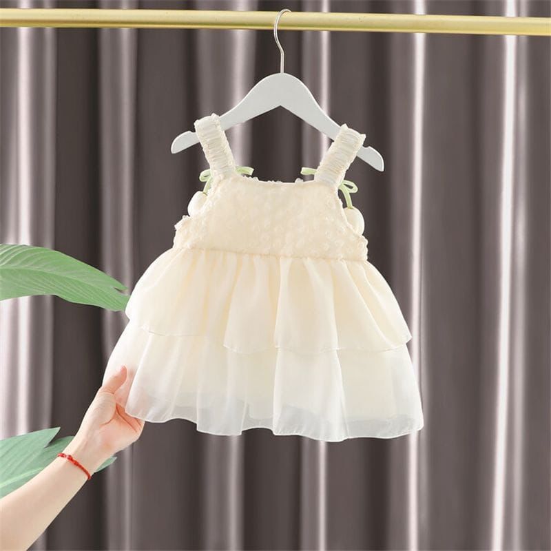 Imported Girls Korean Style Frock - White