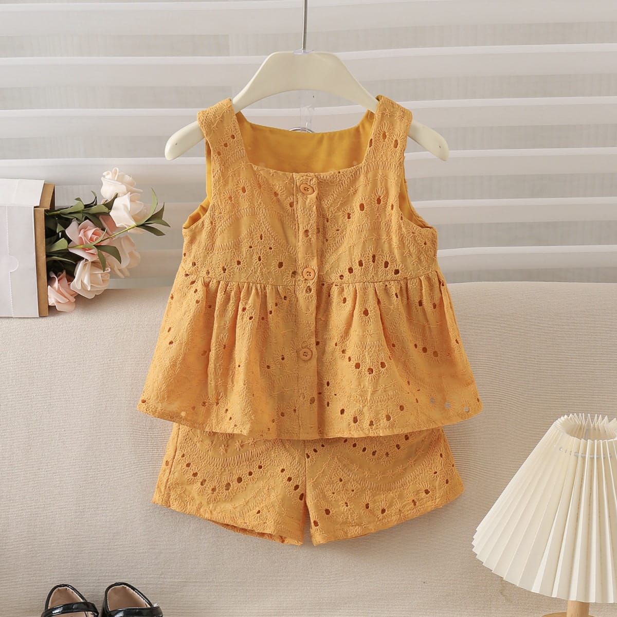 Imported Kids Stylish Top And Pant Set - Camel