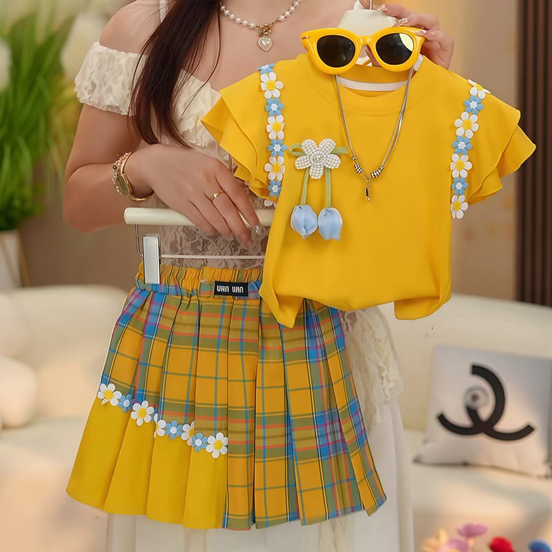 Imported Kids Stylish Top And Pant Set - Bee Yellow