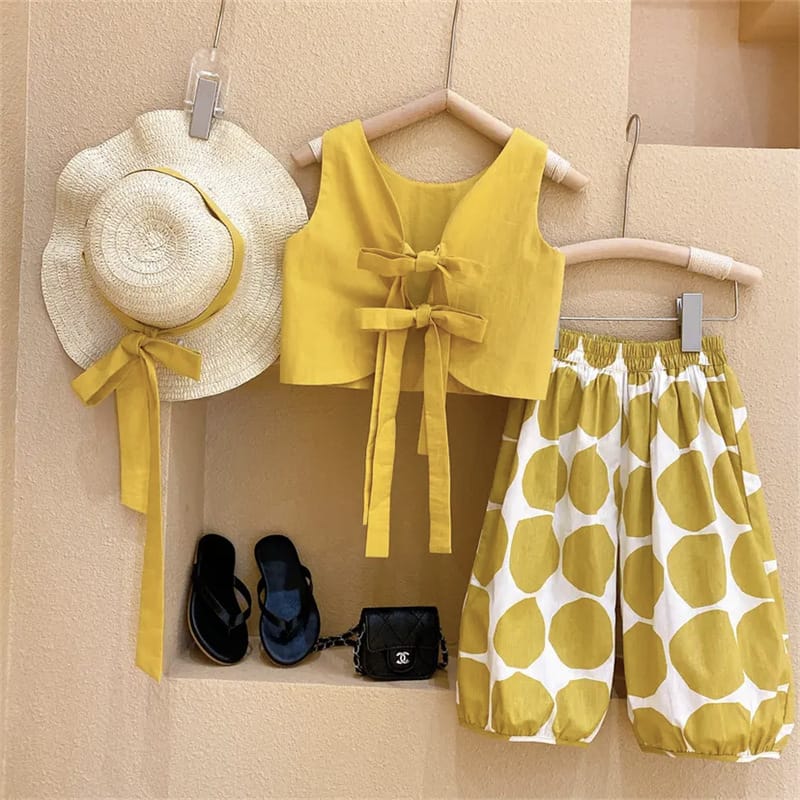 Imported Kids Stylish Top And Pant Set - Sand