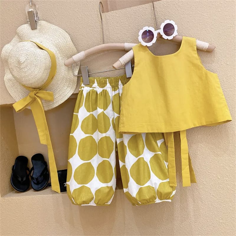 Imported Kids Stylish Top And Pant Set - Sand
