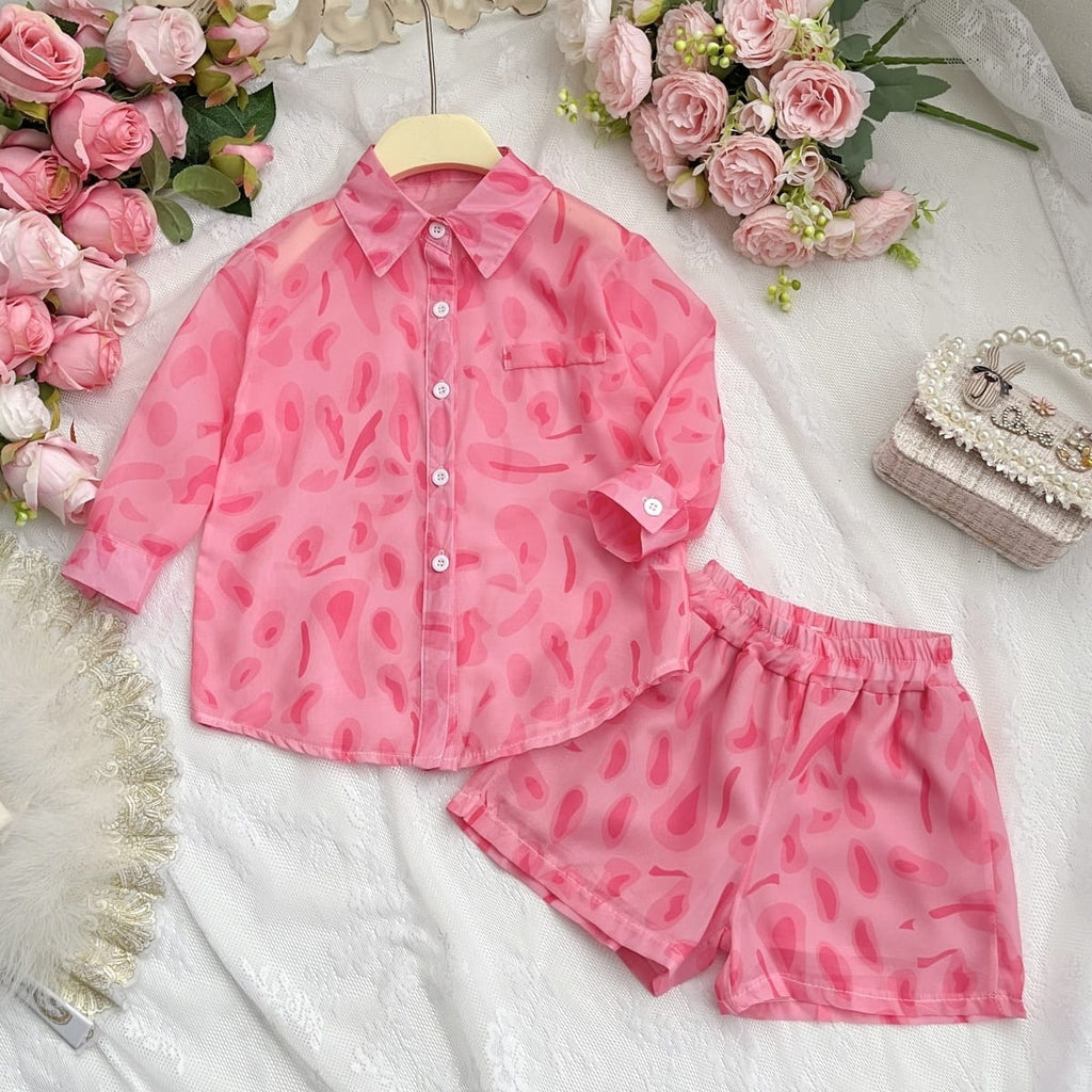 Imported Kids Stylish Top And Pant Set - Dull Pink
