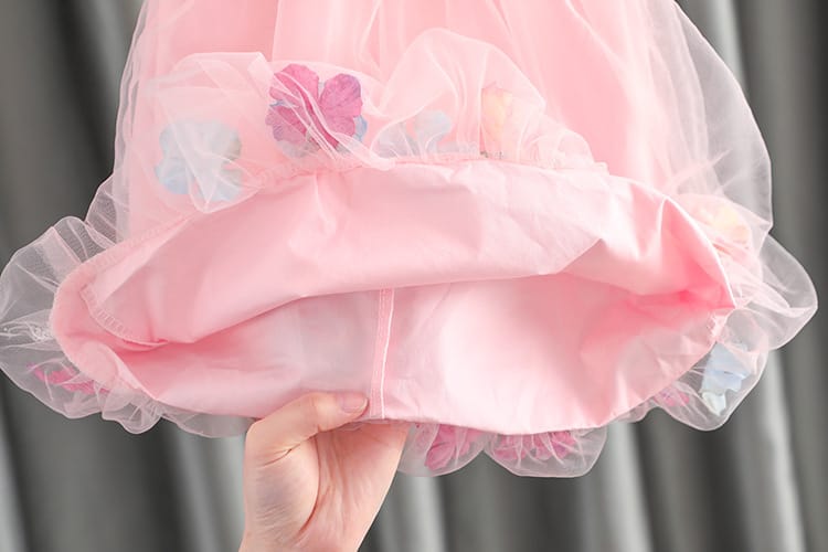 Imported Girls Korean Style Frock - Tea Rose