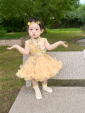 Imported Girls Korean Style Frock - Sunset