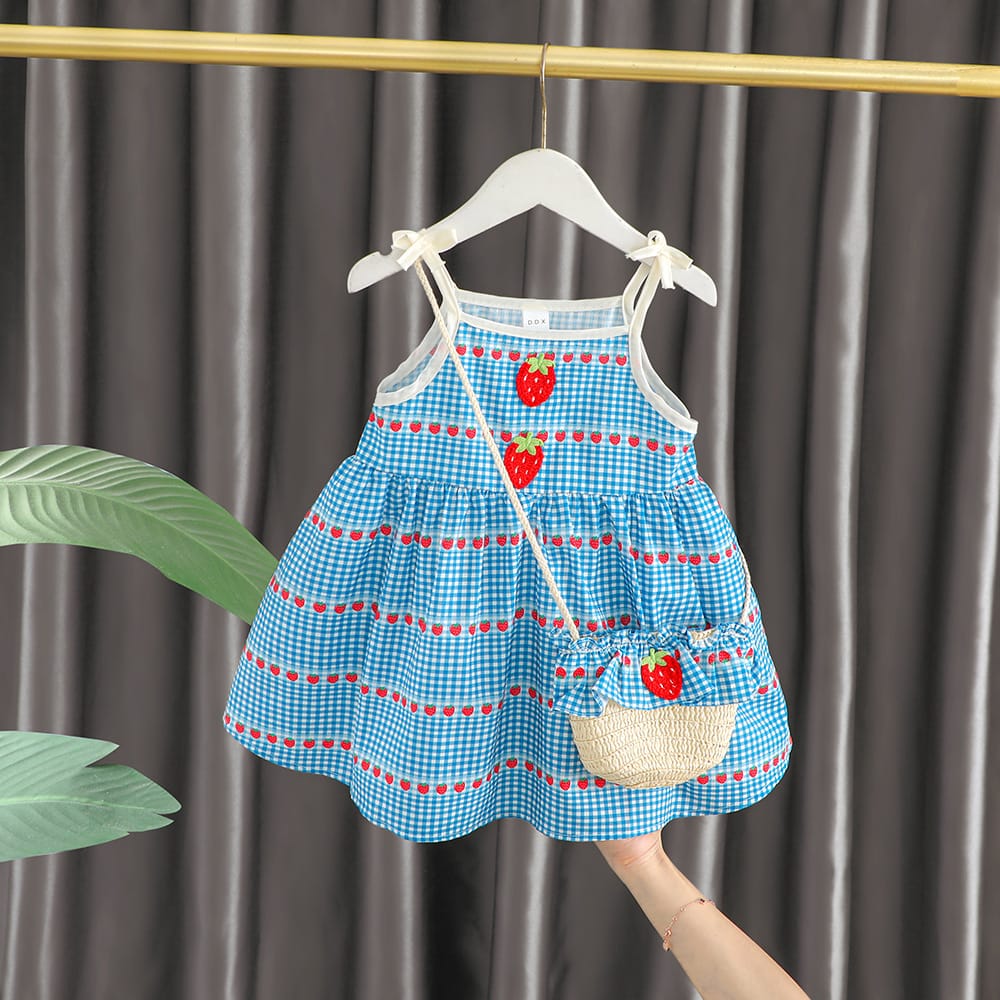 Imported Girls Korean Style Frock - Blue