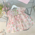 Imported Girls Korean Style Frock - Pink Swan