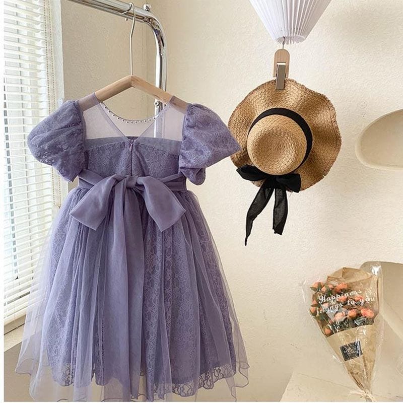 Imported Girls Korean Style Frock - Faded Purple