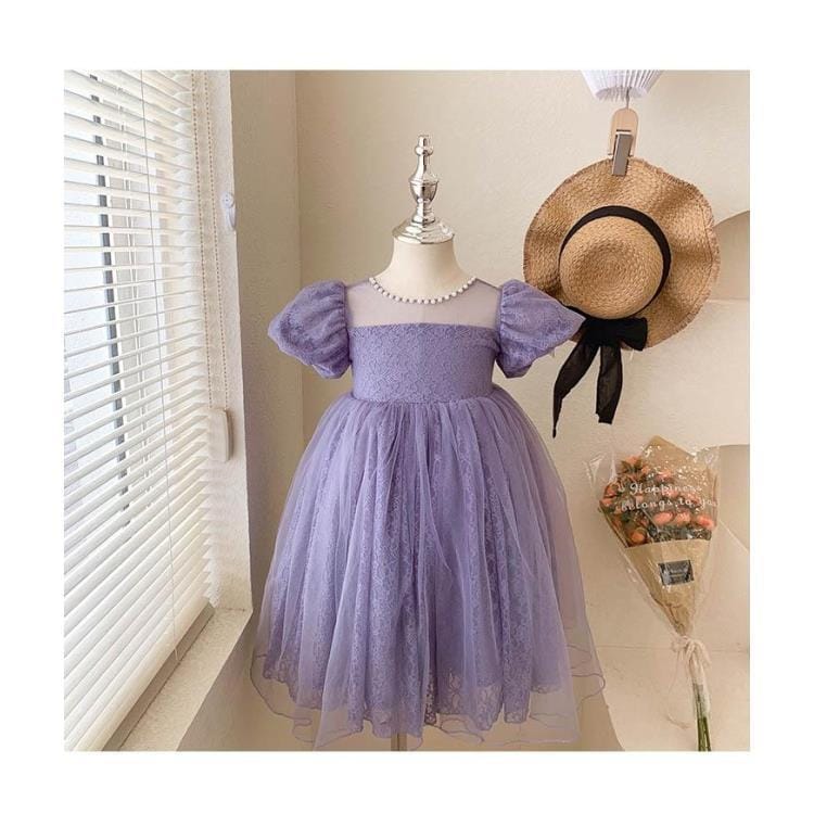 Imported Girls Korean Style Frock - Faded Purple