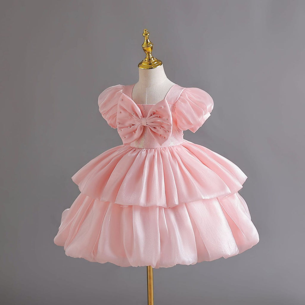 Imported Girls Korean Style Party Dress - Rose Gold