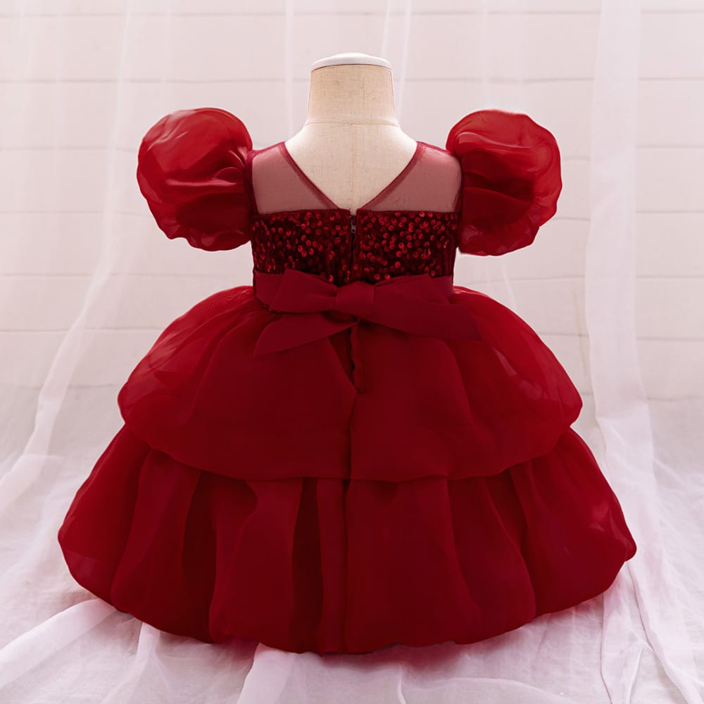 Imported Girls Korean Style Party Dress - Rosewood
