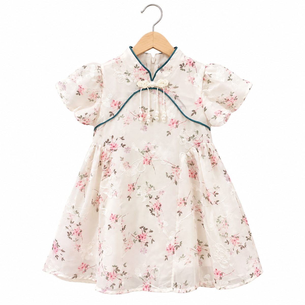 Imported Girls Korean Style Frock - Timberwolf